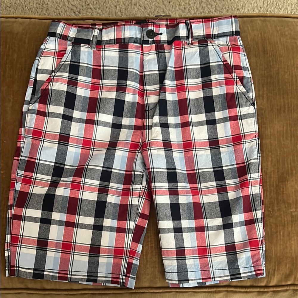 The Children's Place Red and Blue Plaid Shorts